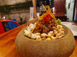 Black ceviche at Green Point in Cusco