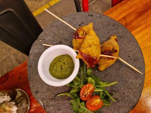 Samosas at Green Point in Cusco