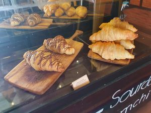 Chocolate and plain croissants at Green Point in Cusco