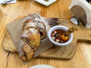 Chocolate croissant   at Green Point in Cusco