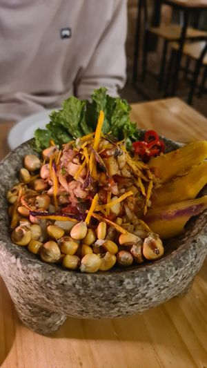 Black Ceviche (I do not recommend) at Green Point in Cusco