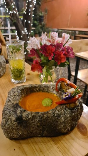 Tomato soup at Green Point in Cusco