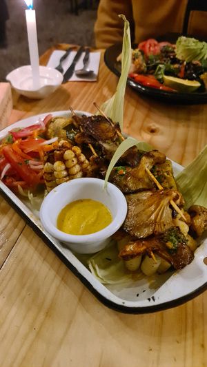 Grill platter at Green Point in Cusco