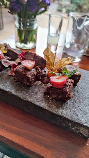 The perfect brownie does exist 😁 at Green Point in Cusco