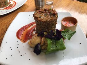 arroz chaufa at Green Point in Cusco