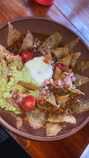 Great nachos!!!  at Green Point in Cusco