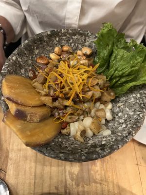 black ceviche   at Green Point in Cusco