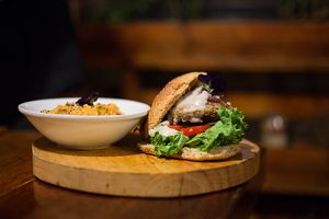 Quinoa Burger at Green Point in Cusco