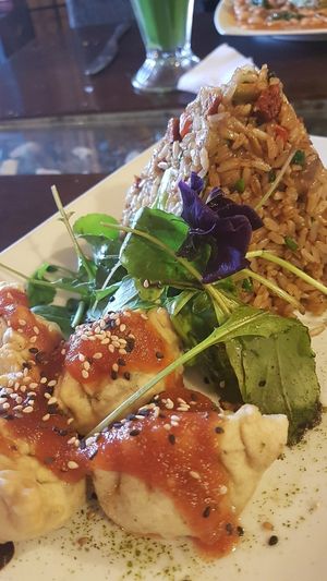rice and dumplings  at Green Point in Cusco