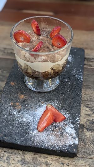 Vegan Tiramisu (9/10) at Green Point in Cusco