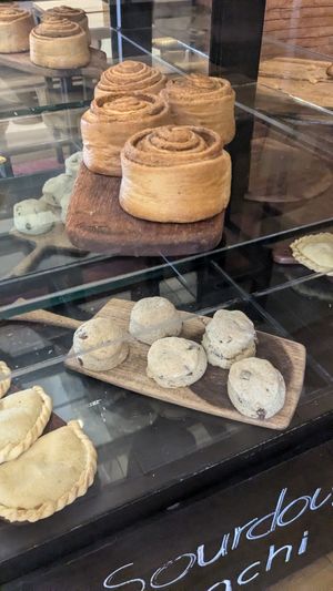 Cinnamon Roll | Chocolate Scone (too dry for my taste) at Green Point in Cusco