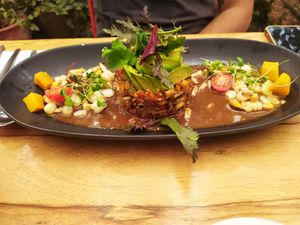 Vegetable ceviche. Delicious at Green Point in Cusco