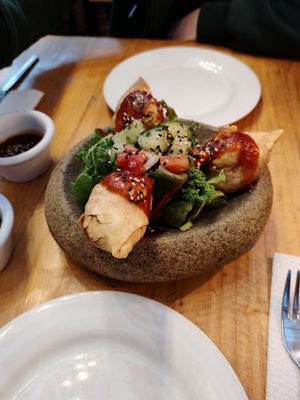 Andean samosas at Green Point in Cusco