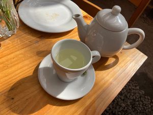 Cocoa tea at Green Point in Cusco