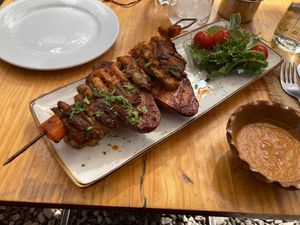 Veggie skewer at Green Point in Cusco
