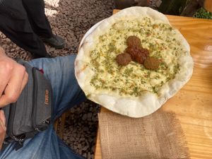 this comes with the lentil dish at Green Point in Cusco