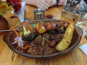 Beans and rice with a peruvian twist! at Green Point in Cusco