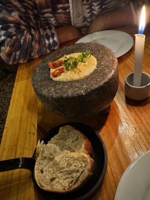 Hummus dip  at Green Point in Cusco