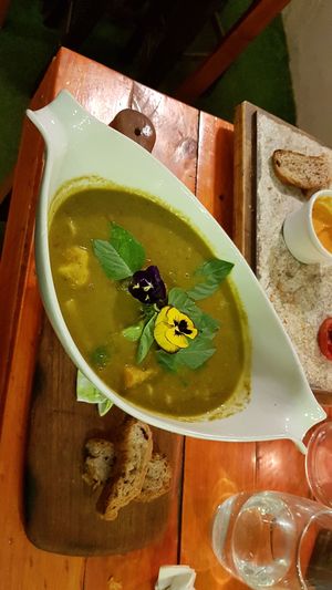 Soup minestrone at Green Point in Cusco