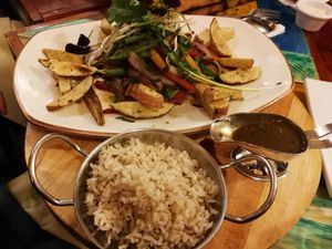 Salteado de verduras at Green Point in Cusco