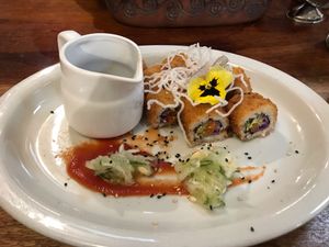 Fried sushi  at Green Point in Cusco