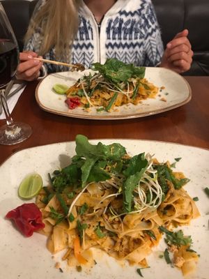 Vegan pad thai  at Green Point in Cusco