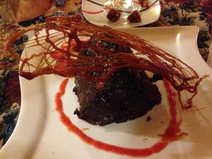 chocolate cake at Green Point in Cusco