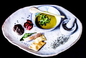 crema de zapallo at Green Point in Cusco