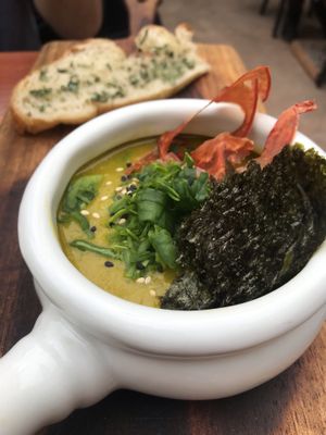 Pumpkin soup  at Green Point in Cusco