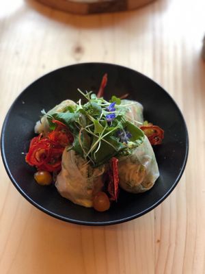 Yum! Fresh rolls  at Green Point in Cusco