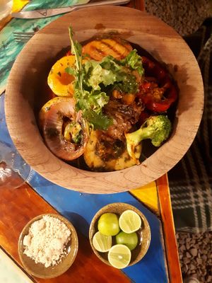 Grilled salad at Green Point in Cusco