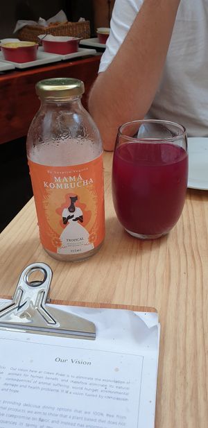 Tropical Kombucha made on site at Green Point in Cusco