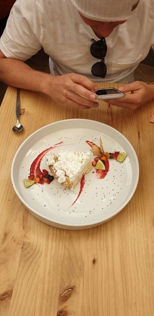 Ridiculously delicious lemon pie at Green Point in Cusco