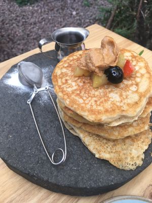 Banana pancakes  at Green Point in Cusco