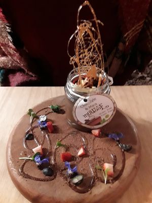 Chocolate mousse at Green Point in Cusco