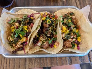 Vegan tacos at Old Dog Alehouse & Brewery in Delaware