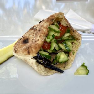 Sabich, veganized   at Shuk Savannah in Savannah