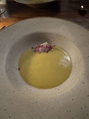 Soup - sunchoke with bean puree   at Sauvage  in Canmore