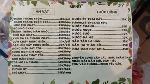 Menu at Quán Chay Phước Vegan in Da Nang