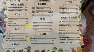 Menu at Quán Chay Phước Vegan in Da Nang