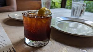 Shroudwater Shrub cocktail at Flatbread Company in North Conway