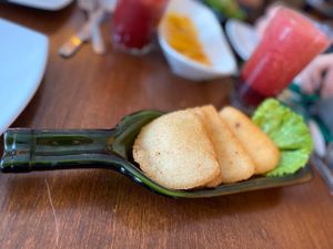 Entrada, empanadas de morocho at La Cuchara in Quito