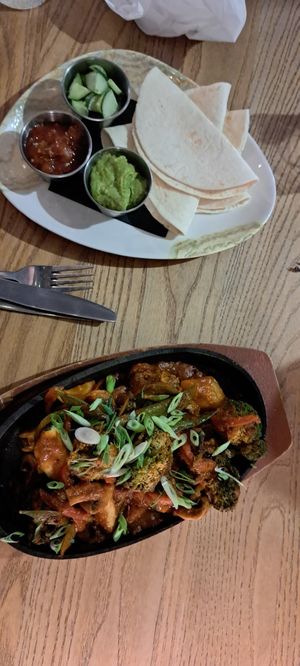 Vegetable fajitas at The Fox & Willow in Ayr