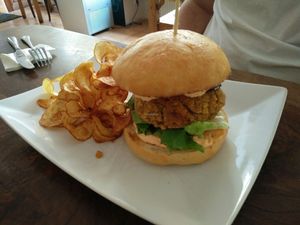 burger at Plevel in Prague