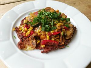 Potato pancakes at Plevel in Prague