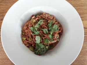 Rice noodles at Plevel in Prague