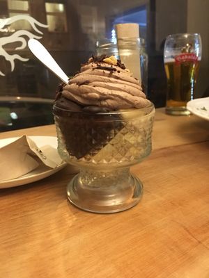 dessert at Plevel in Prague