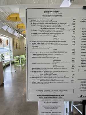 Menu  at Crêpes Paulette Fayetteville in Fayetteville