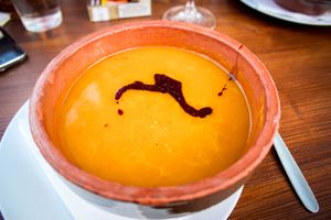 pumpkin soup at Jelica in Prague