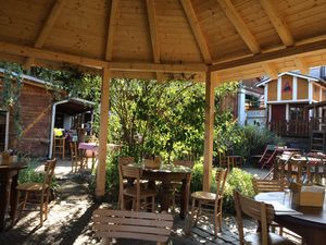 Outside seating at Jelica in Prague